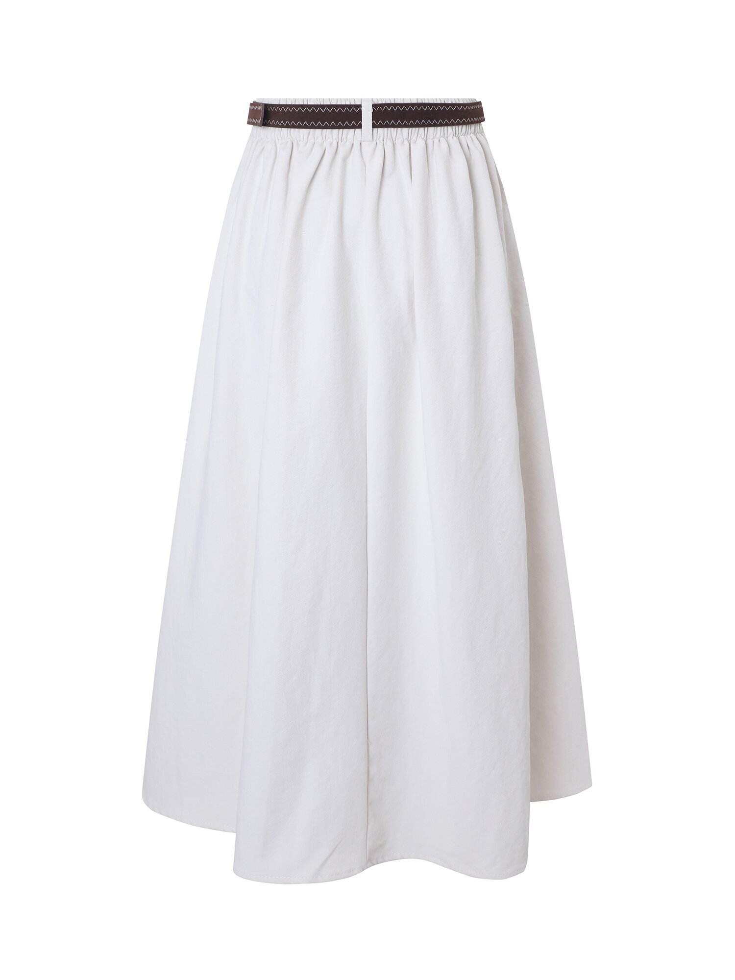 트윌 밴딩 A라인 롱 스커트 (IVORY)