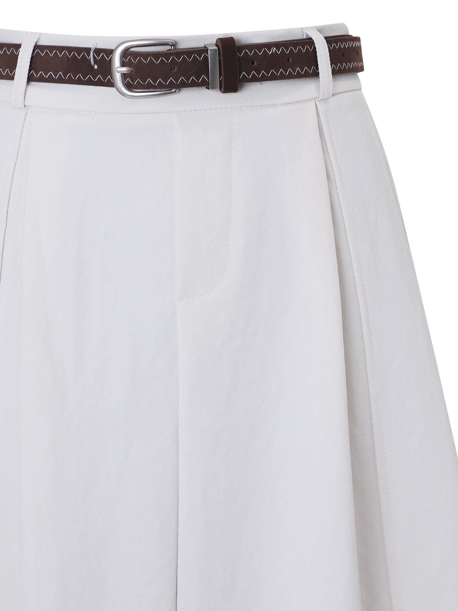 트윌 밴딩 A라인 롱 스커트 (IVORY)