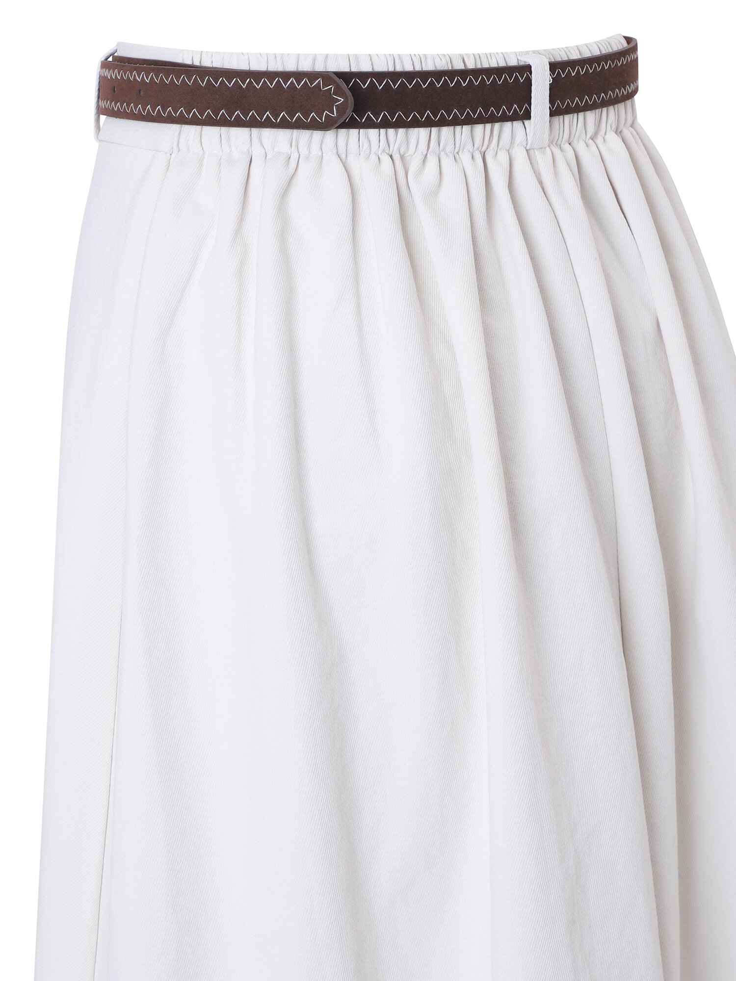 트윌 밴딩 A라인 롱 스커트 (IVORY)