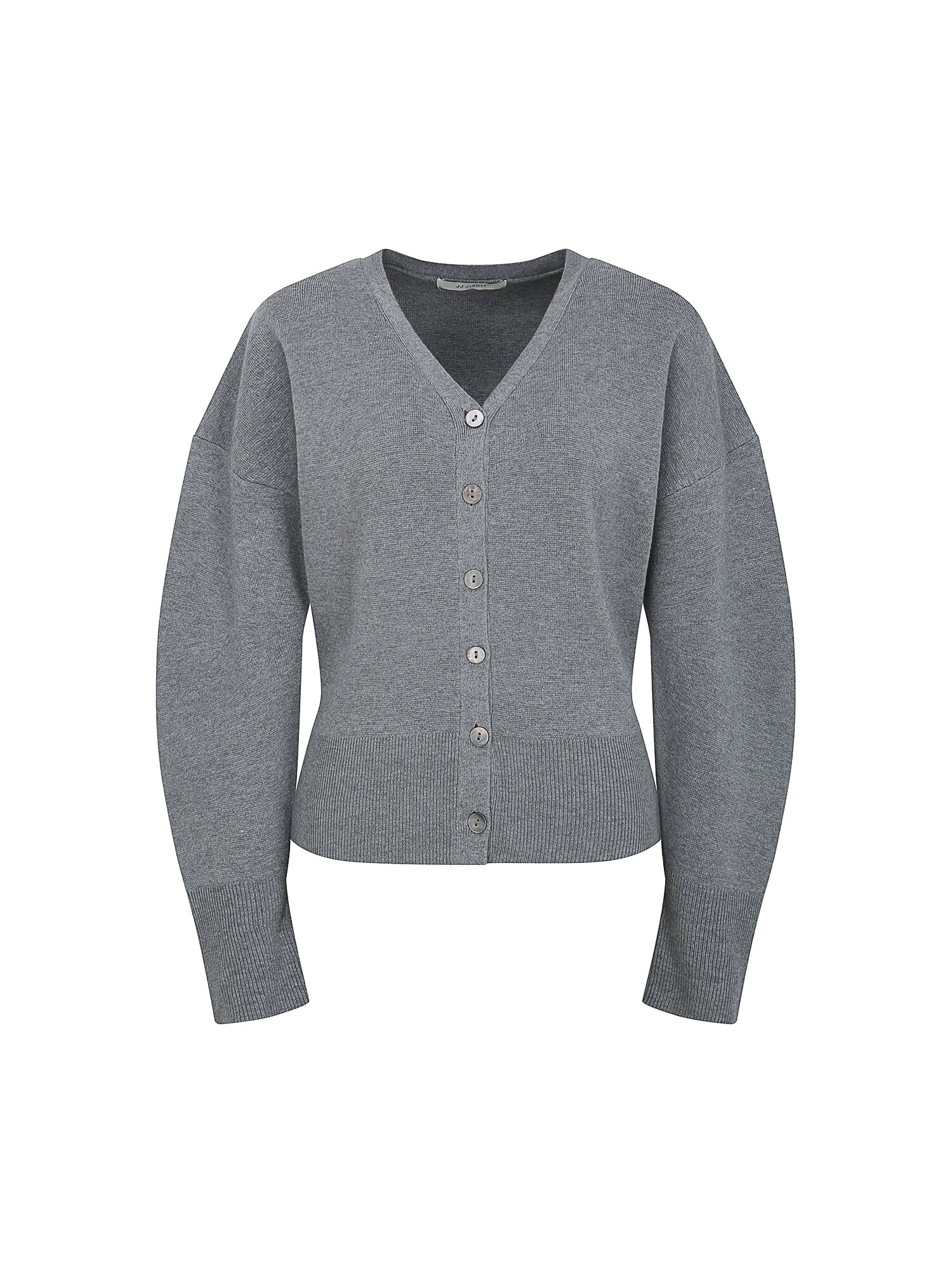 드롭 숄더 브이넥 가디건 (GREY)