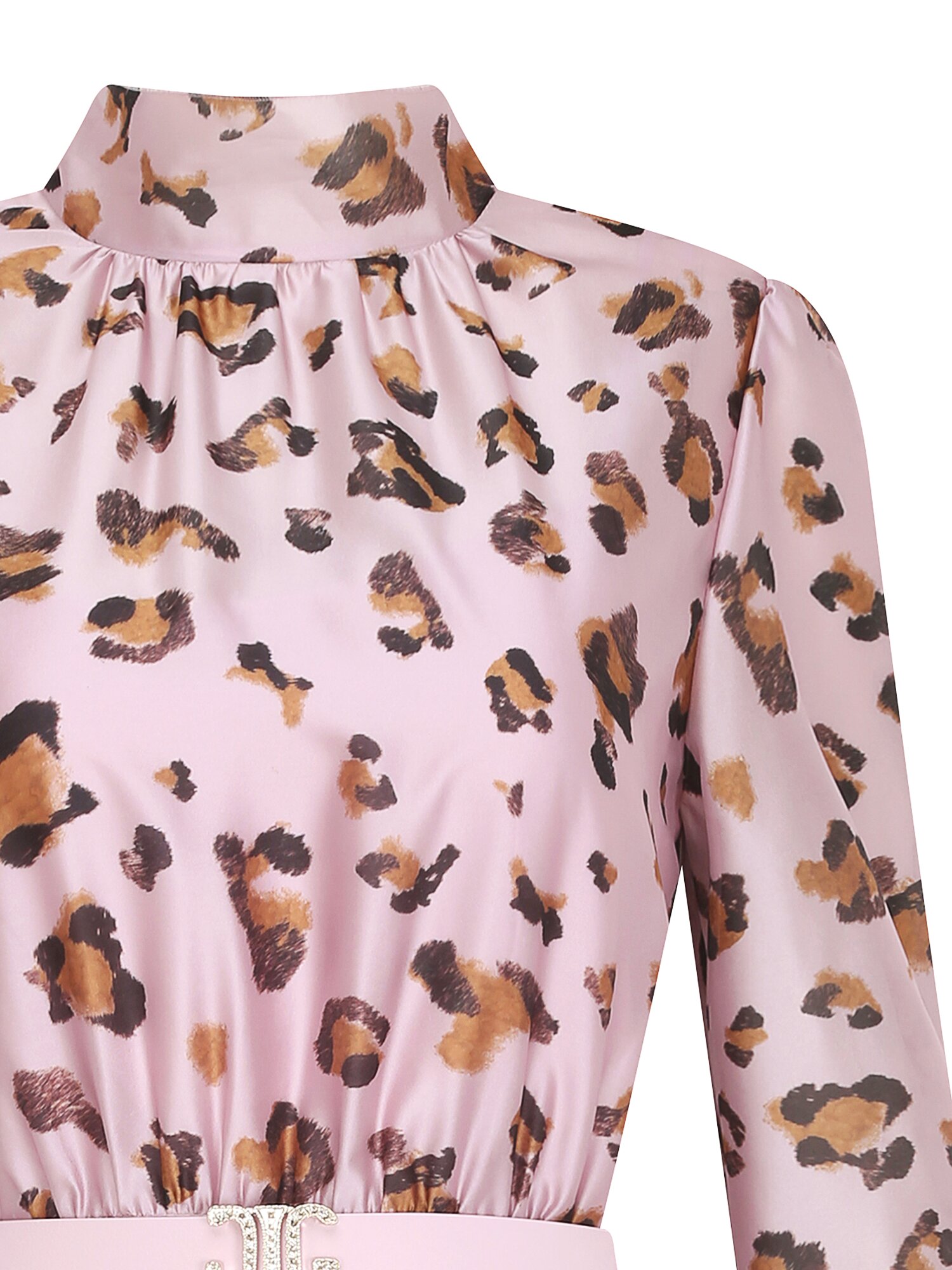 레오파드 백 리본 플레어 원피스 (PRINT PINK)