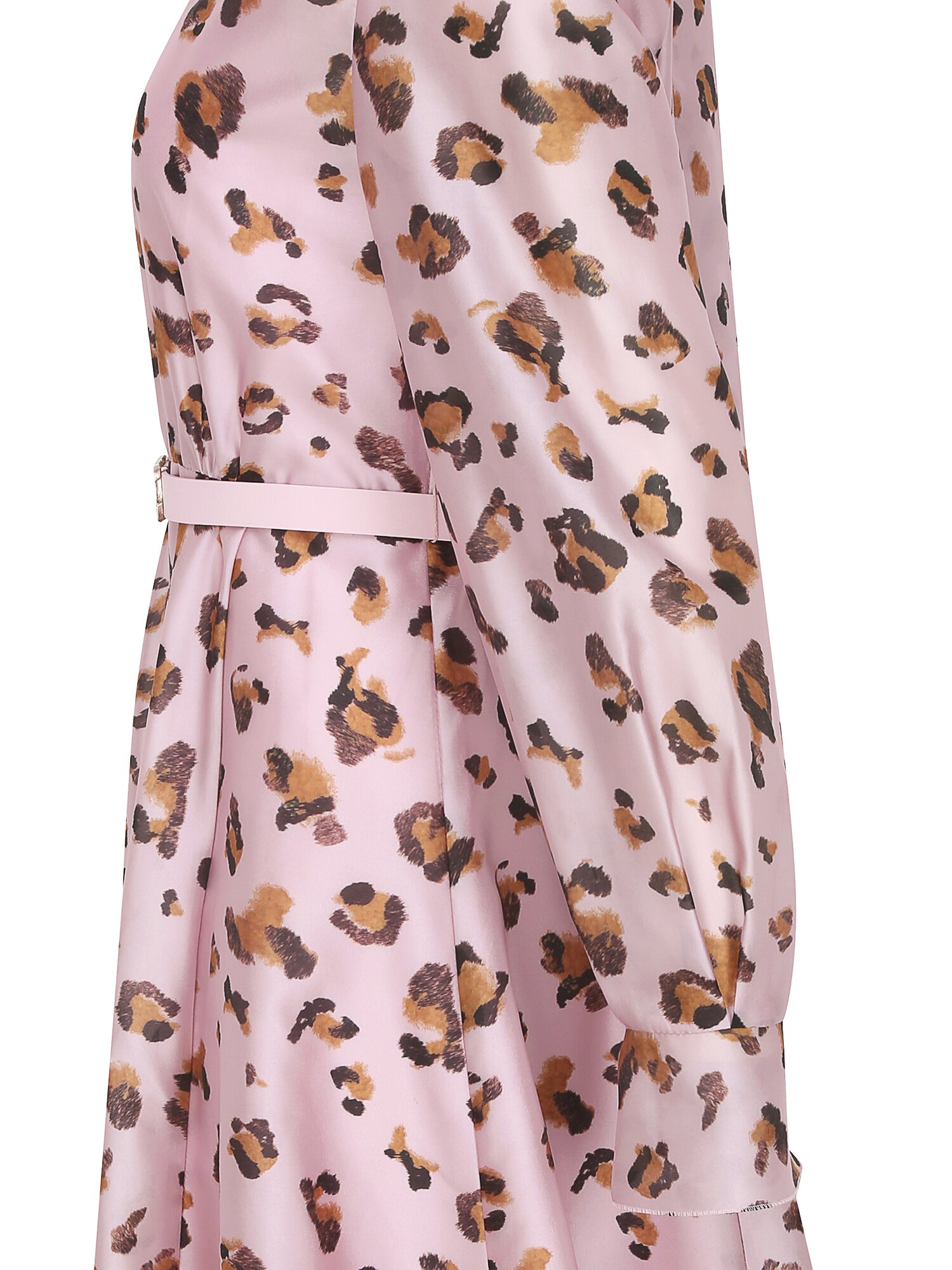 레오파드 백 리본 플레어 원피스 (PRINT PINK)