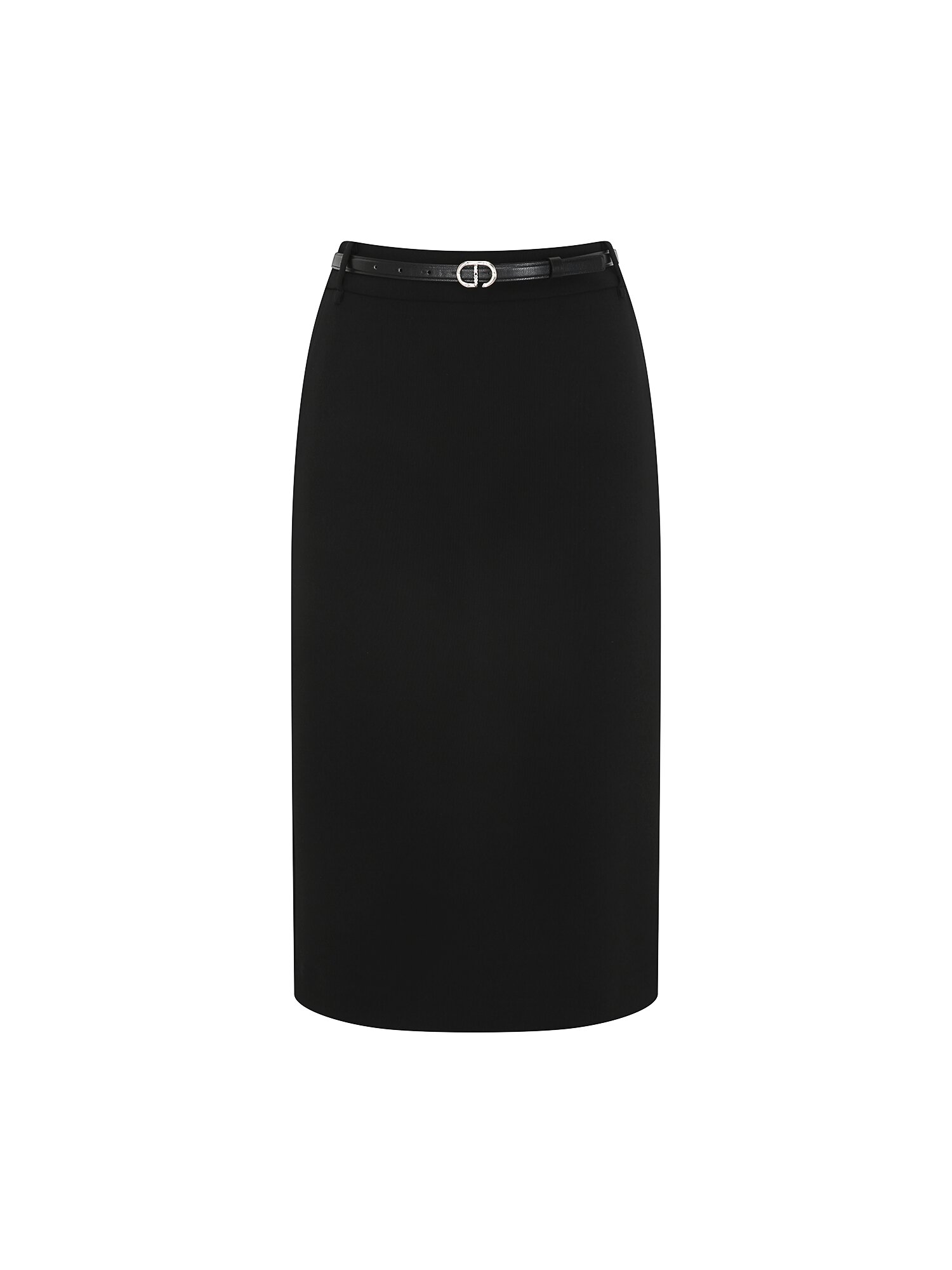 포멀 벨티드 H라인 스커트 (BLACK)
