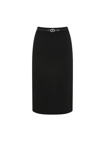 포멀 벨티드 H라인 스커트 