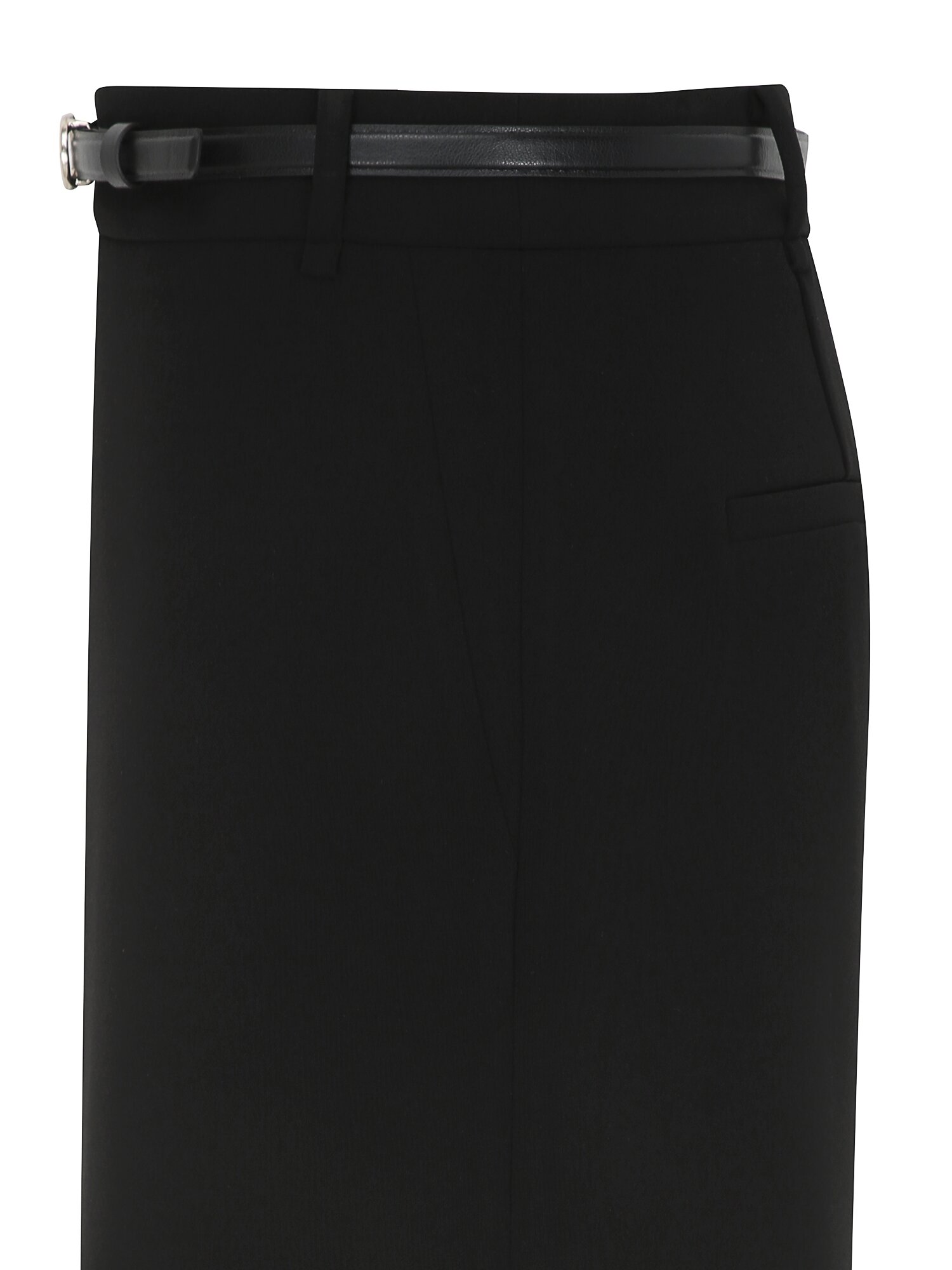 포멀 벨티드 H라인 스커트 (BLACK)
