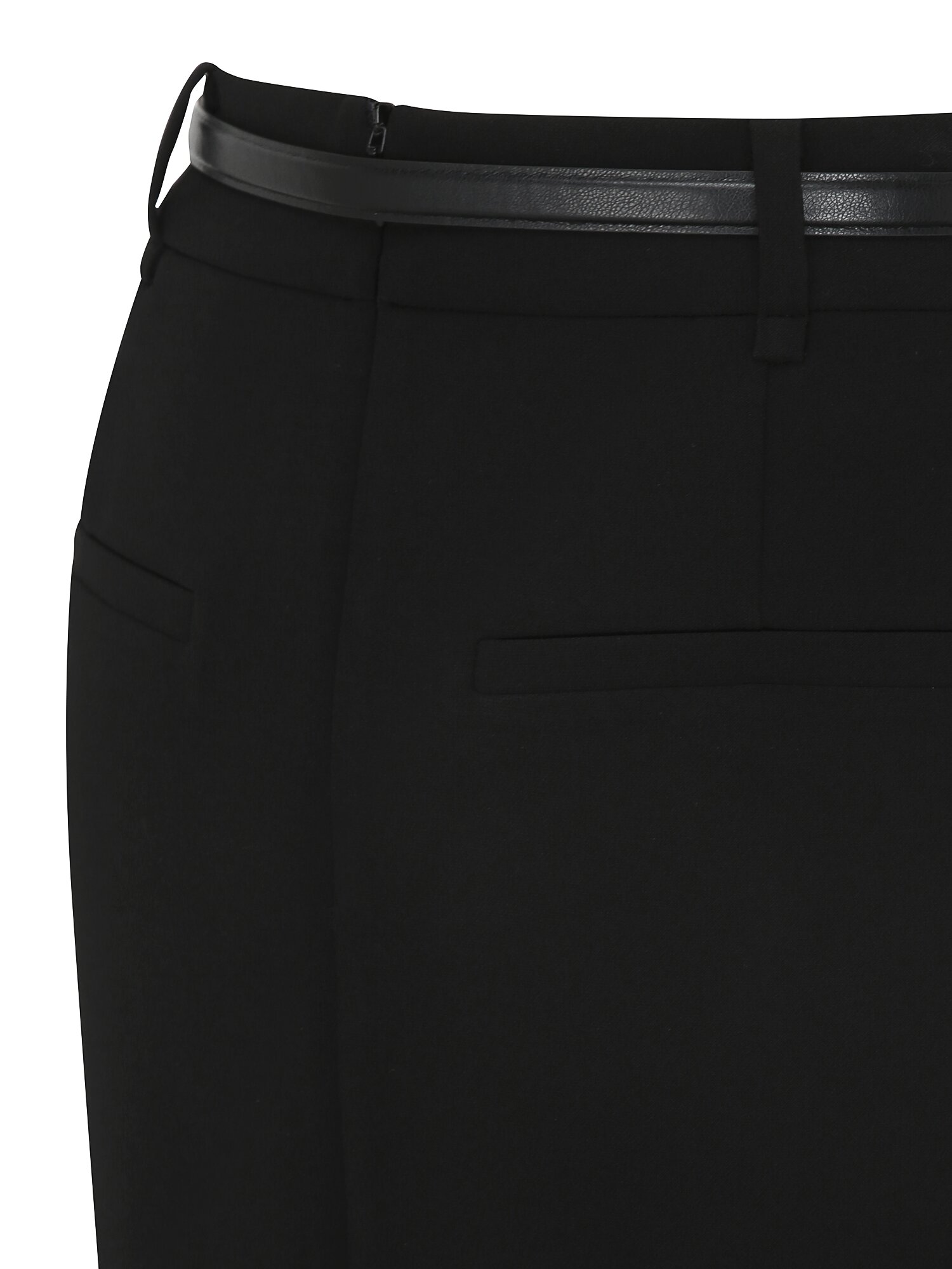 포멀 벨티드 H라인 스커트 (BLACK)