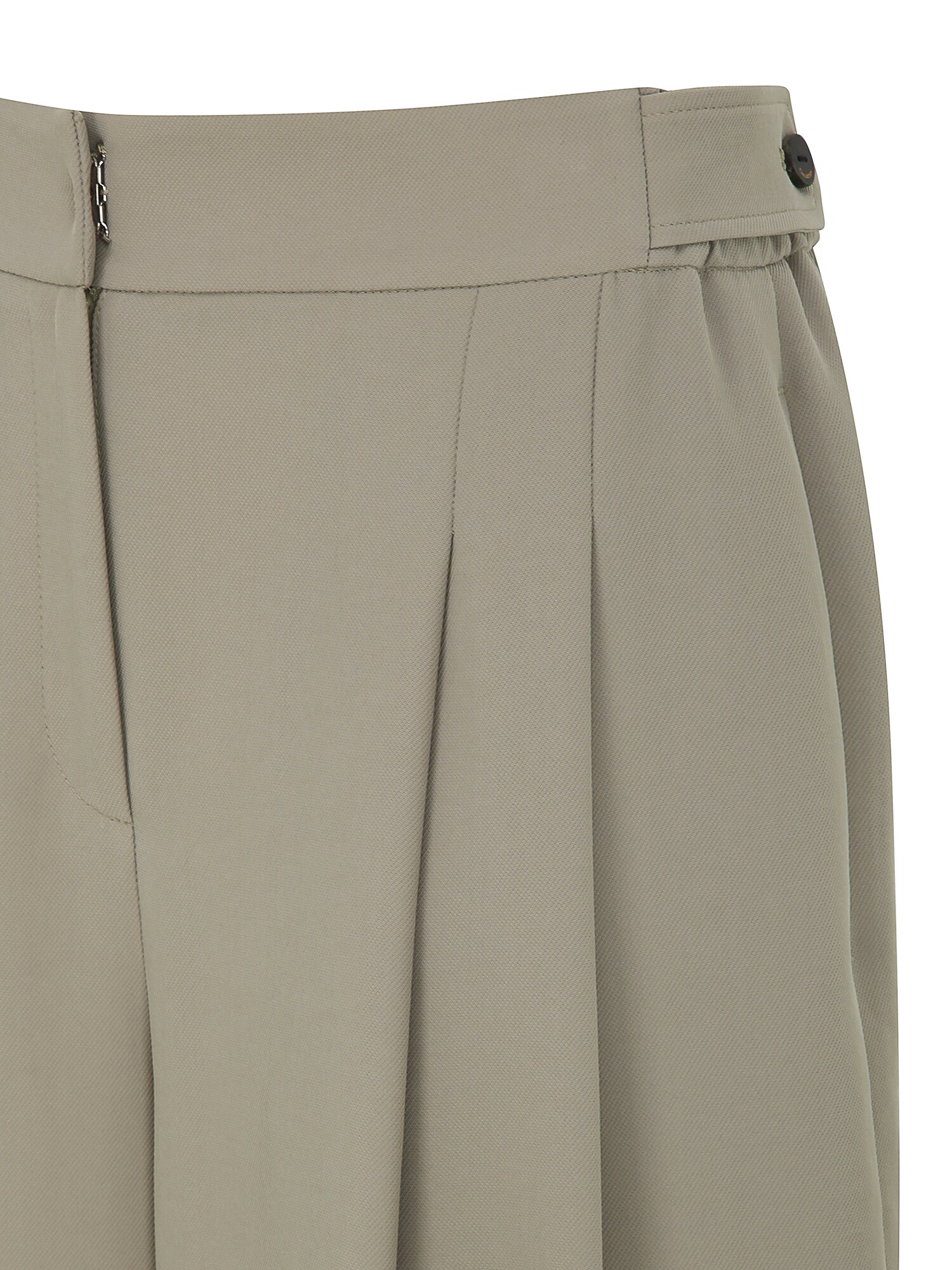 투턱 백 밴딩 퀼로트 팬츠 (KHAKI)