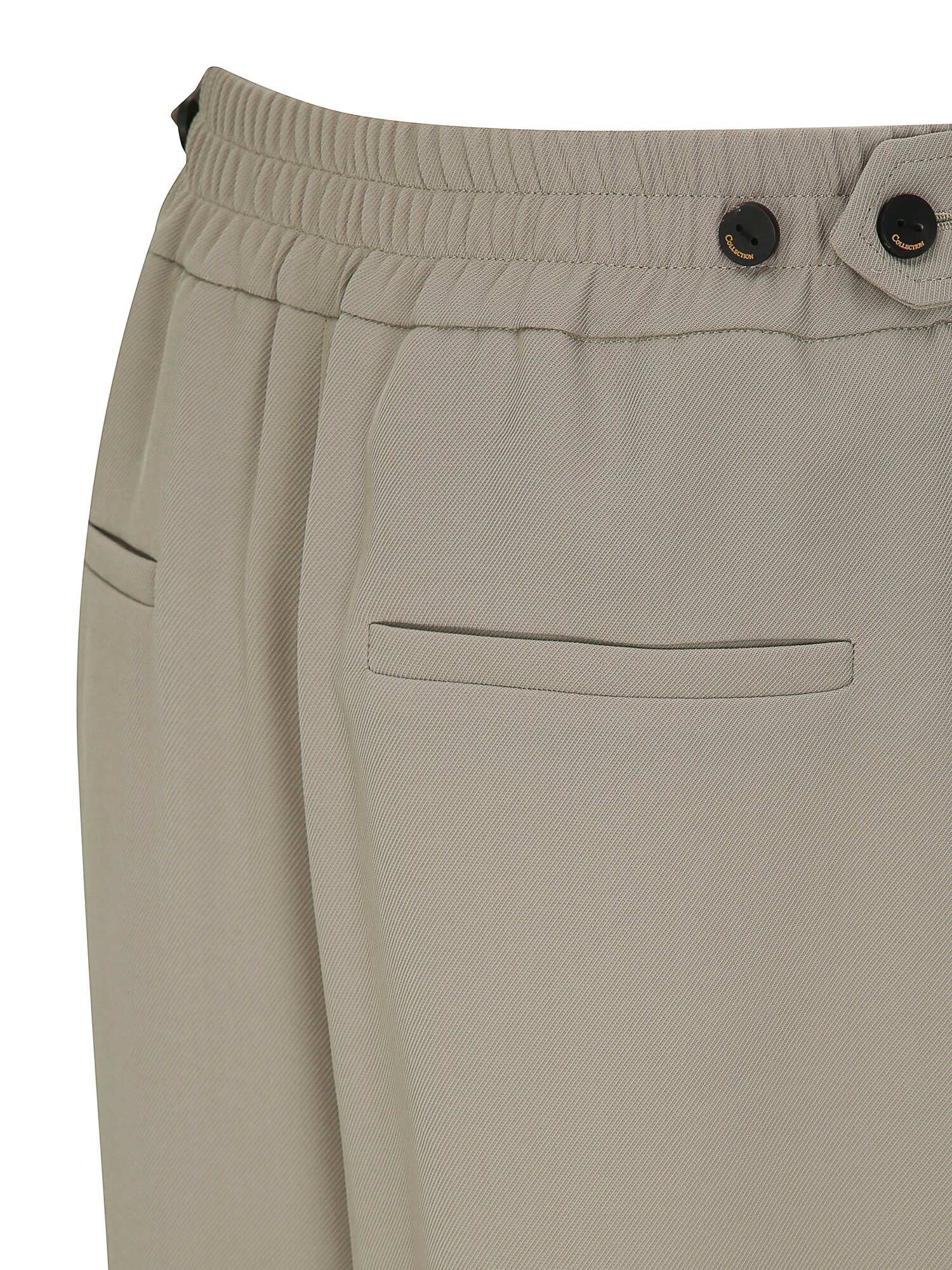 투턱 백 밴딩 퀼로트 팬츠 (KHAKI)