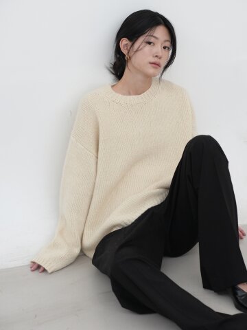 Heavy Wool Relaxed Knit IVORY