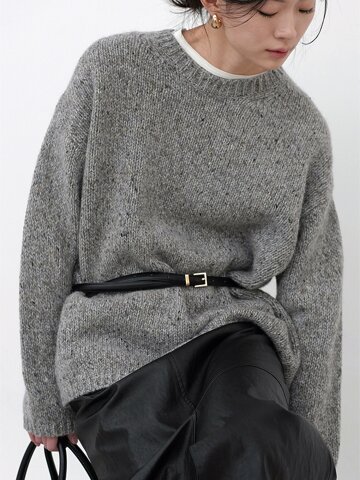Heavy Wool Relaxed Knit GREY