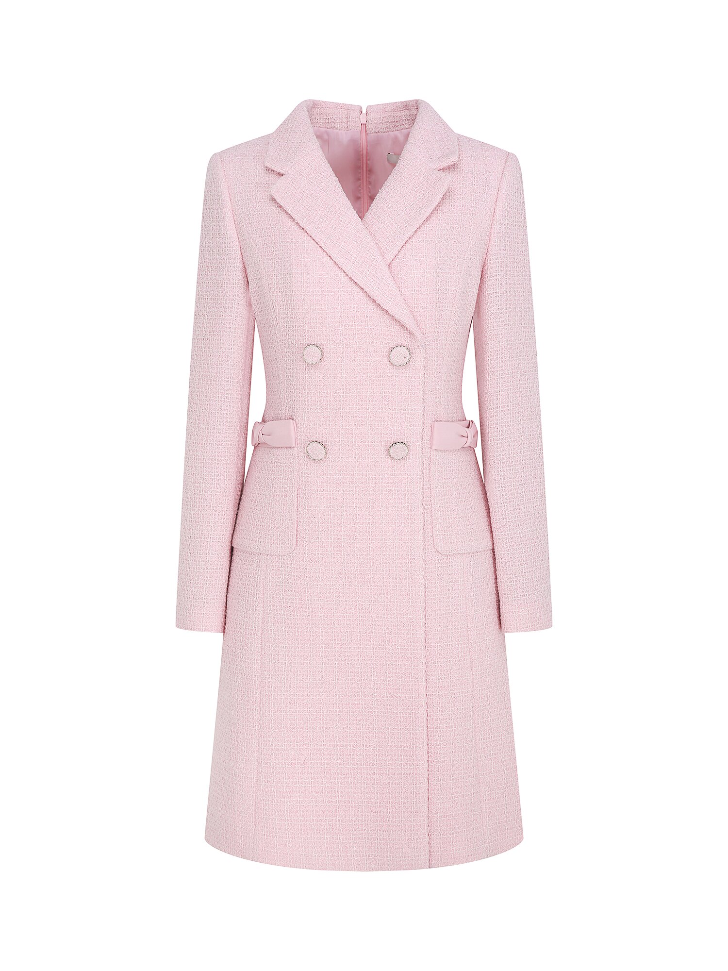 트위드 더블 버튼 미니 원피스 (PINK)