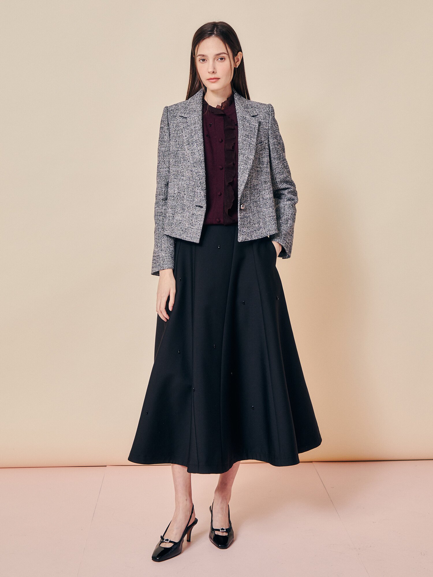 클린 라인 숏 재킷 (BLACK)