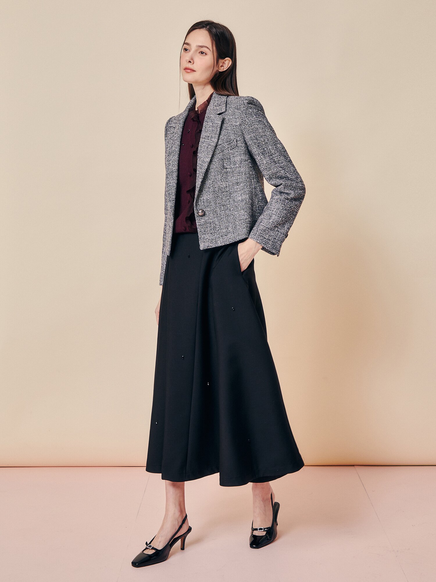 클린 라인 숏 재킷 (BLACK)