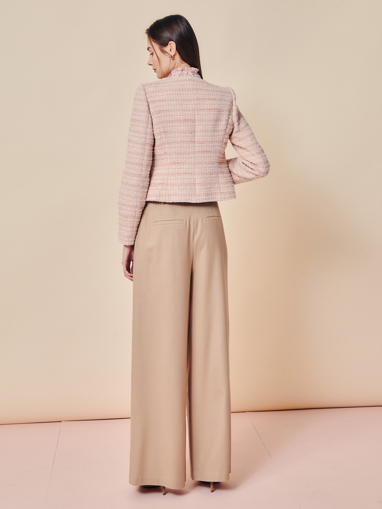 펄 포인트 벨트 와이드 슬랙스 (BEIGE)