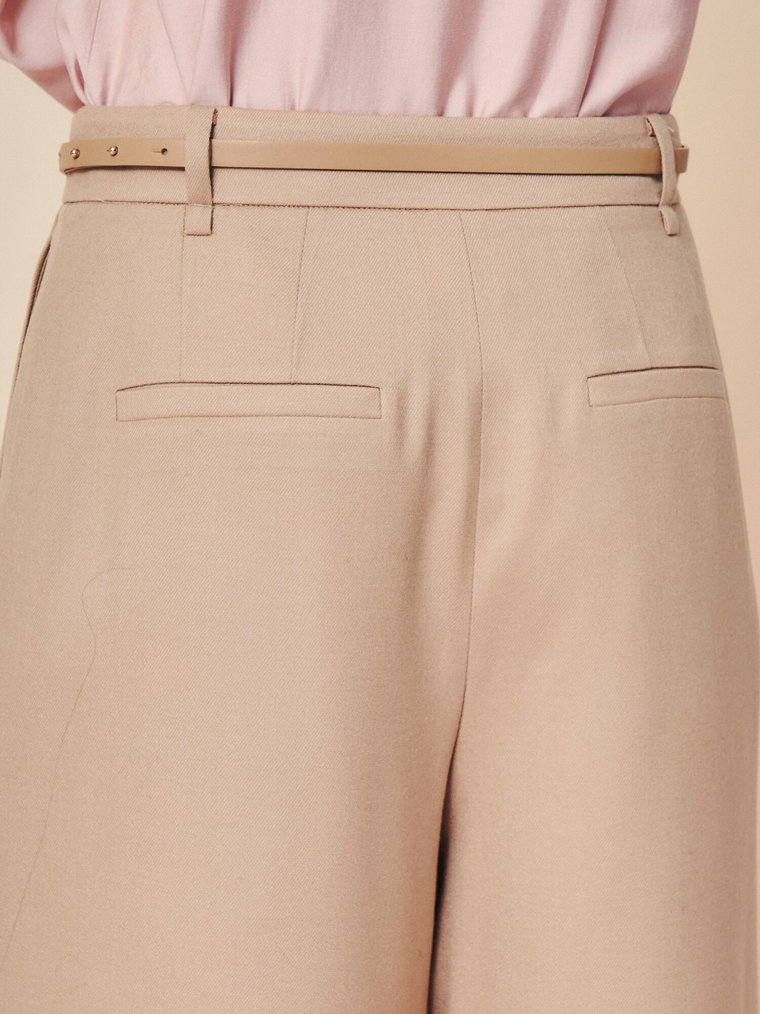 펄 포인트 벨트 와이드 슬랙스 (BEIGE)