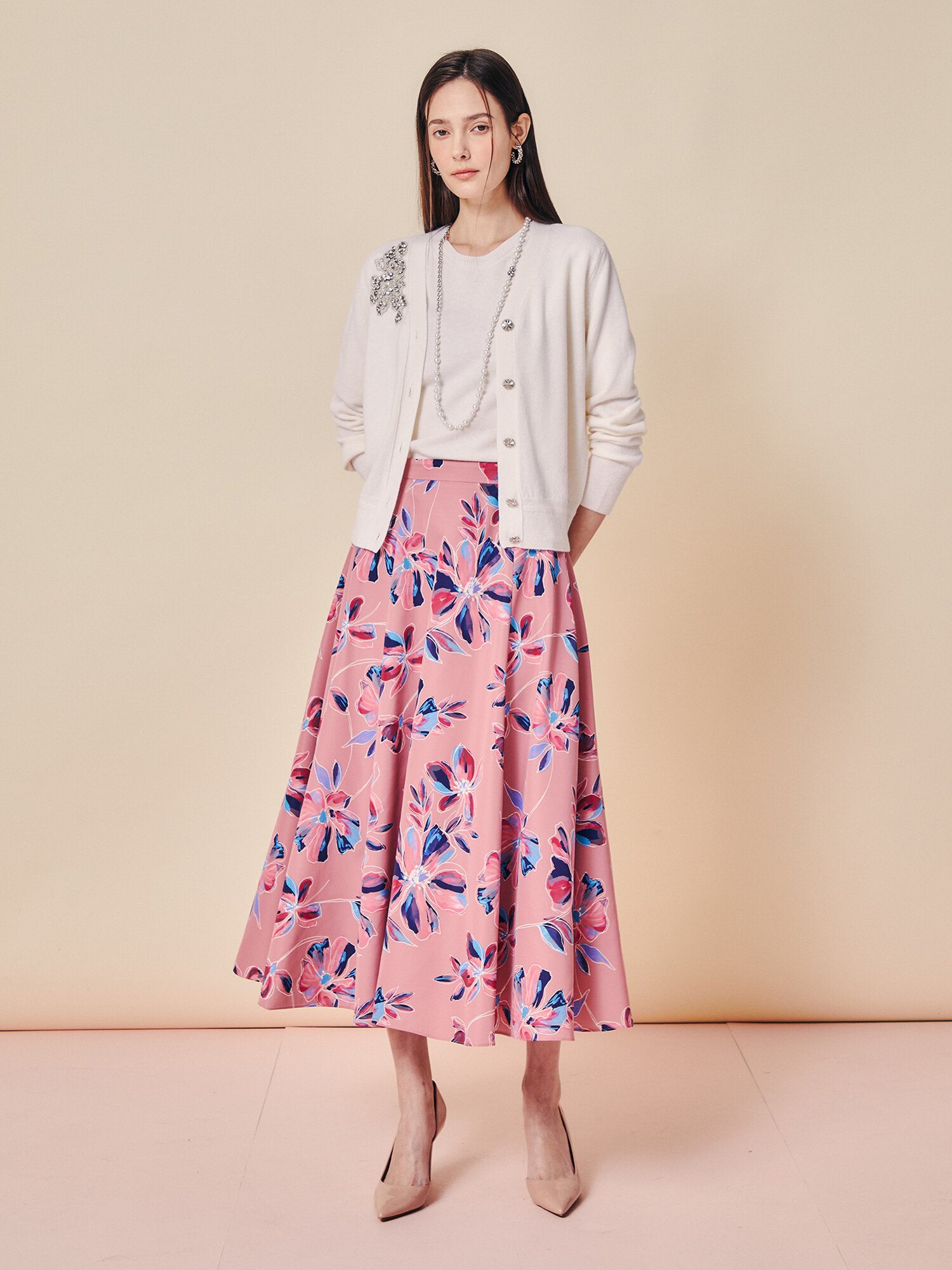 크리스탈 포인트 울 카디건 (IVORY)