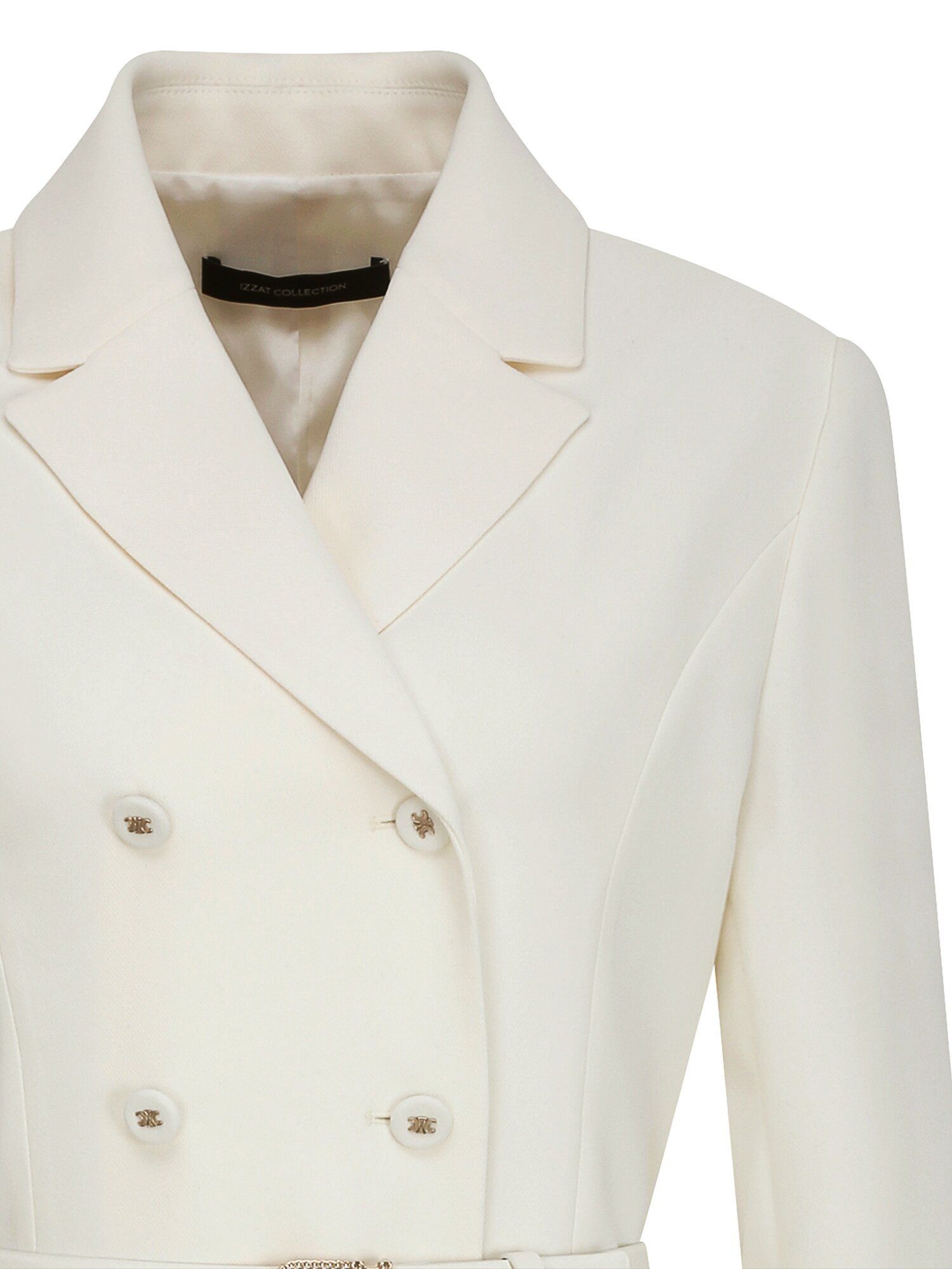 테일러드 더블 버튼 A라인 원피스 (CREAM)