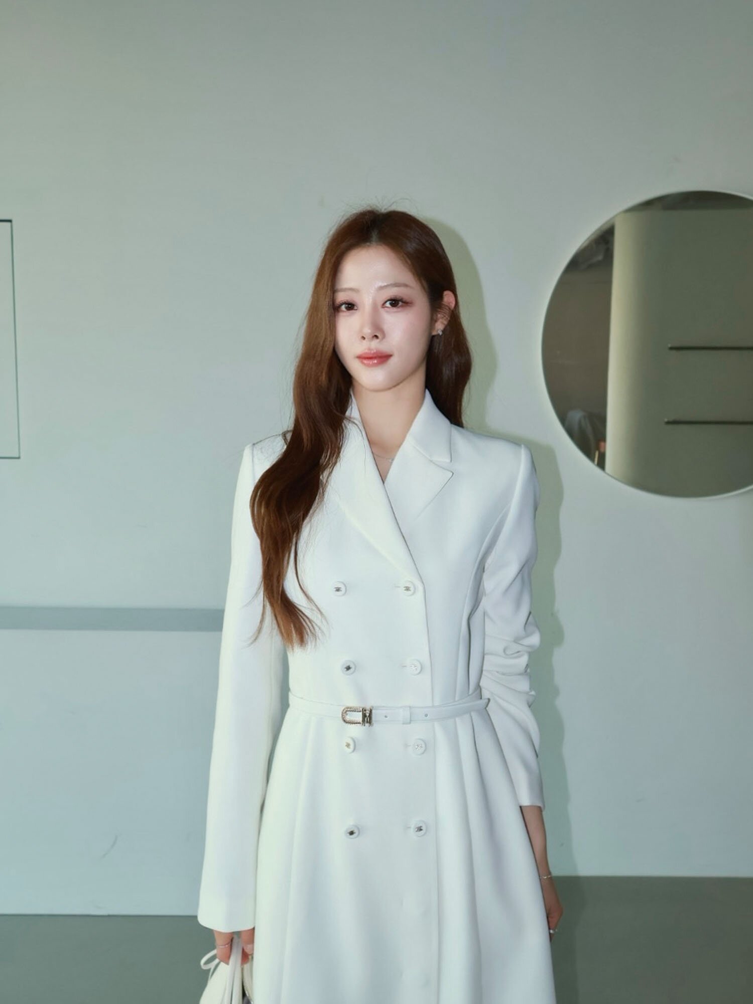 테일러드 더블 버튼 A라인 원피스 (CREAM)