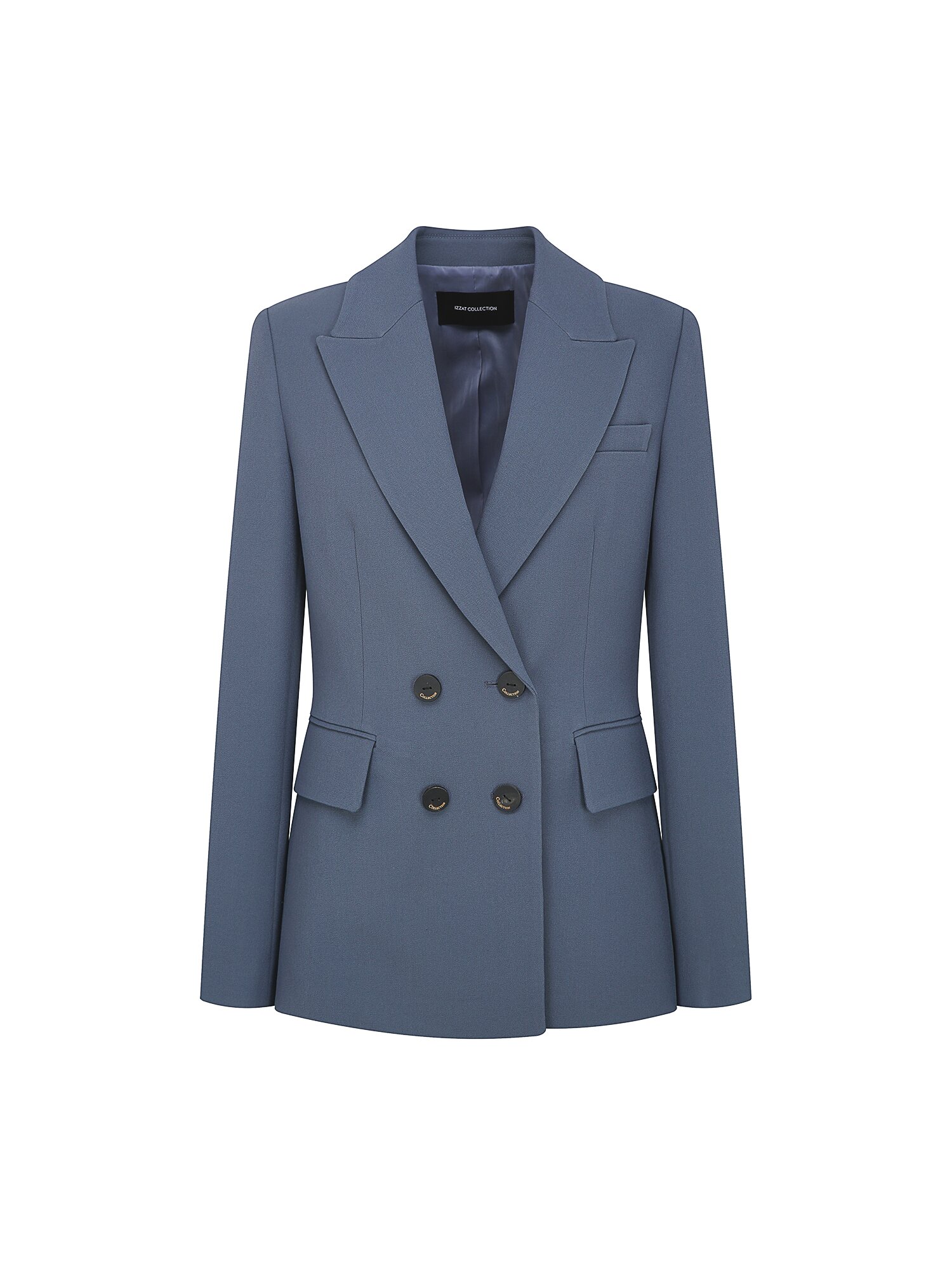 포멀 피크드 라펠 더블 재킷 (DARK BLUE)