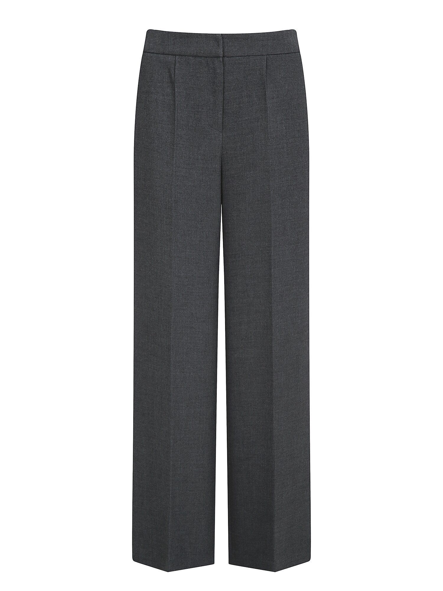 히든 버튼 백 밴딩 와이드 팬츠 (MELANGE GREY)