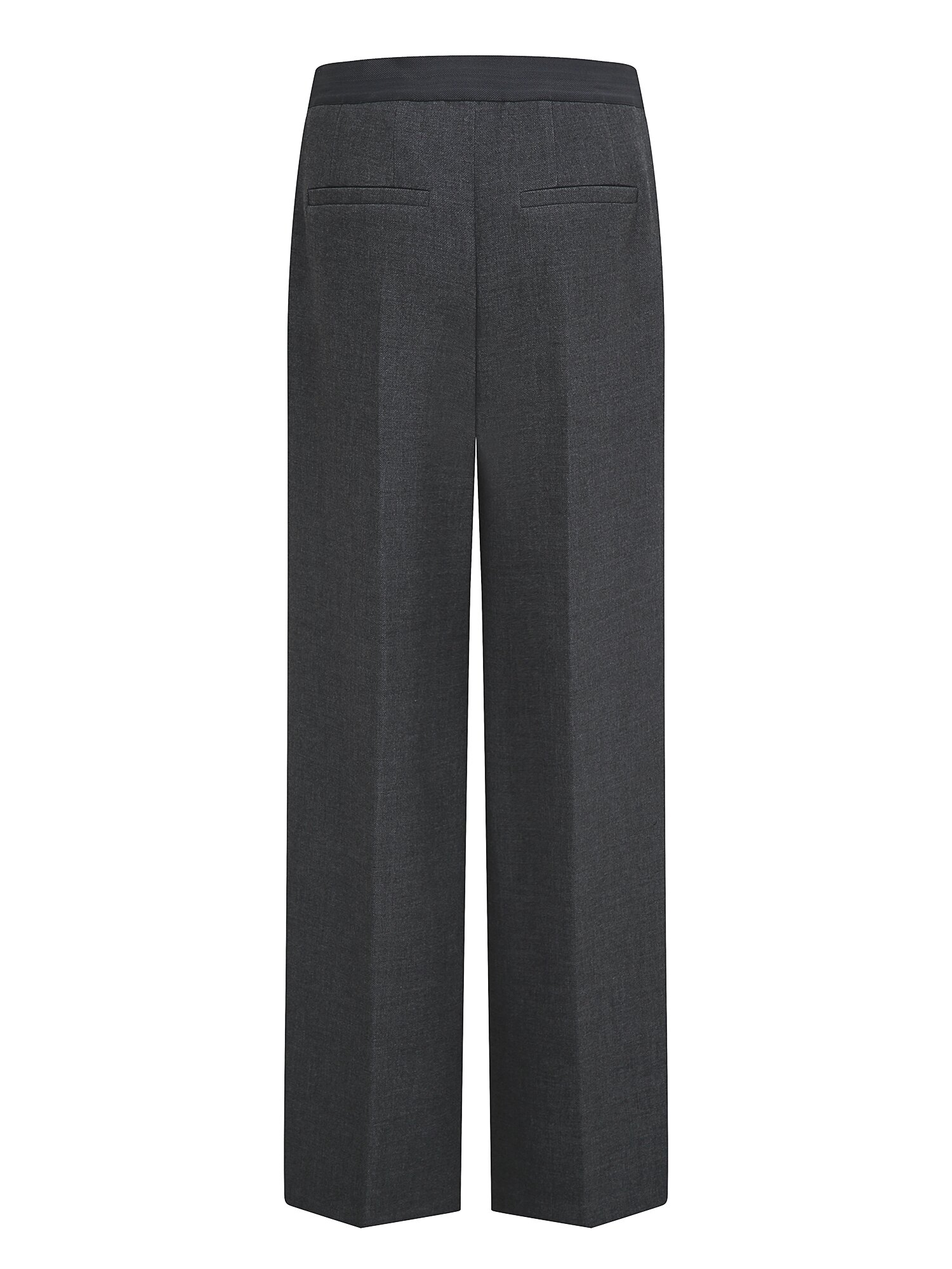 히든 버튼 백 밴딩 와이드 팬츠 (MELANGE GREY)