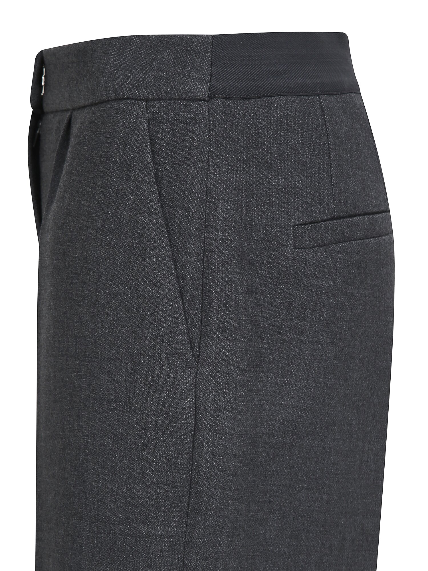 히든 버튼 백 밴딩 와이드 팬츠 (MELANGE GREY)