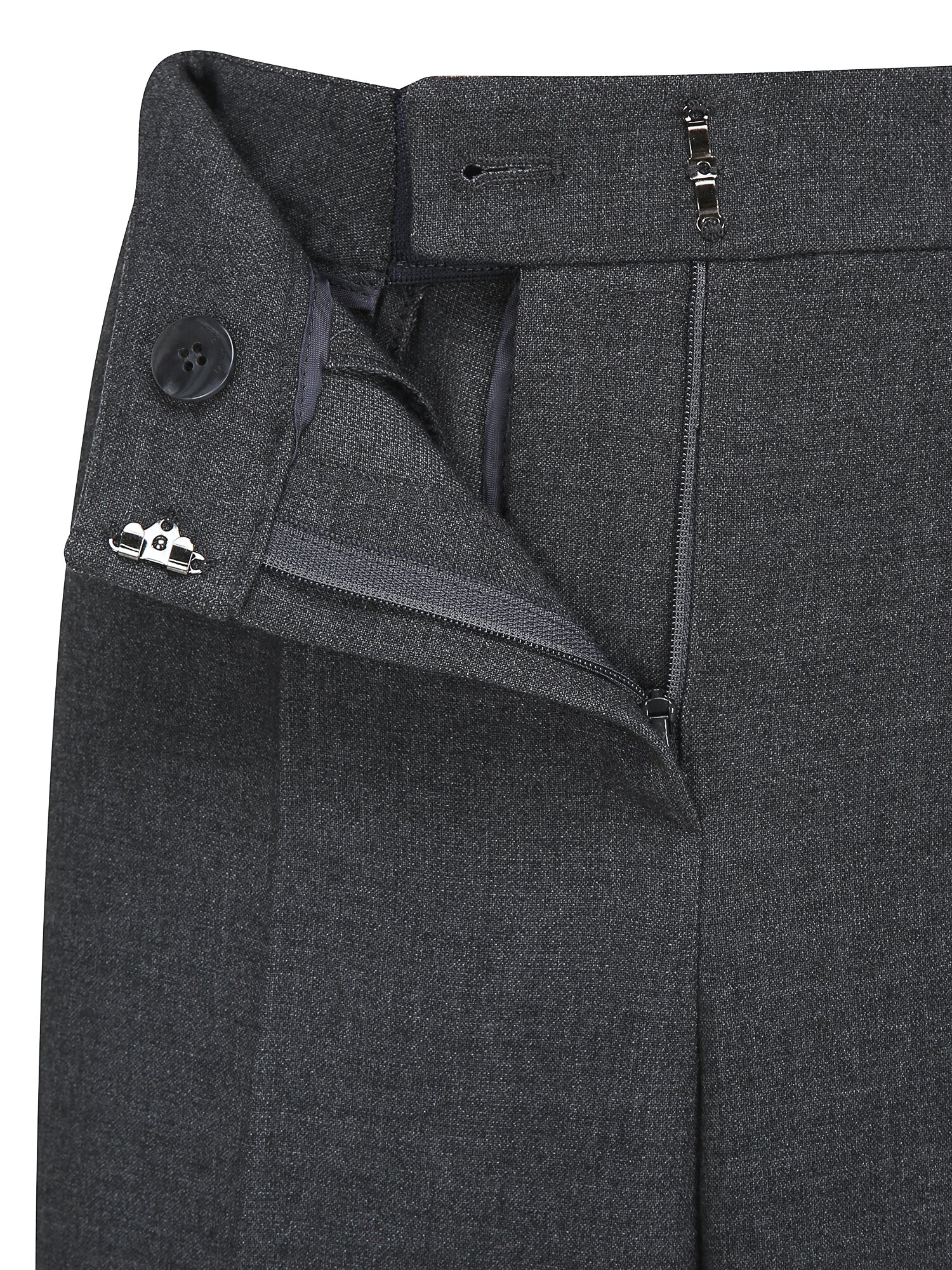 히든 버튼 백 밴딩 와이드 팬츠 (MELANGE GREY)