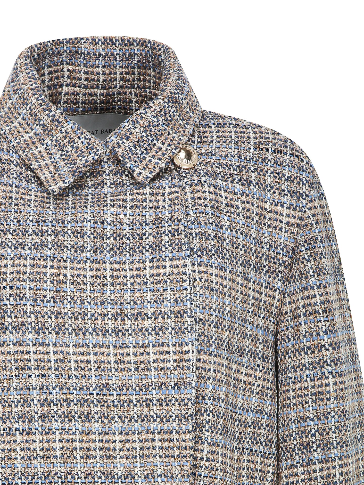 루즈핏 글리터 트위드 재킷 (CHECK NAVY)