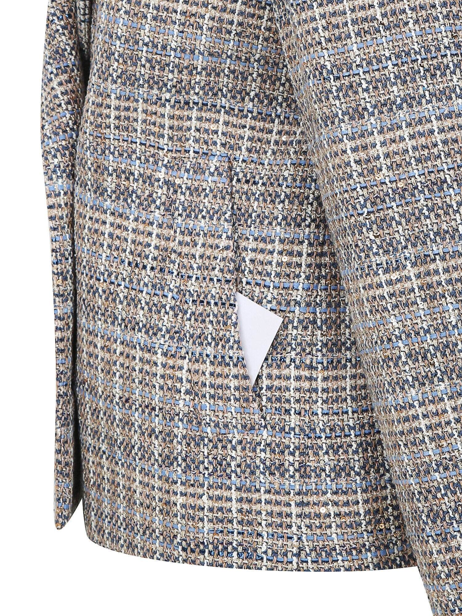 루즈핏 글리터 트위드 재킷 (CHECK NAVY)