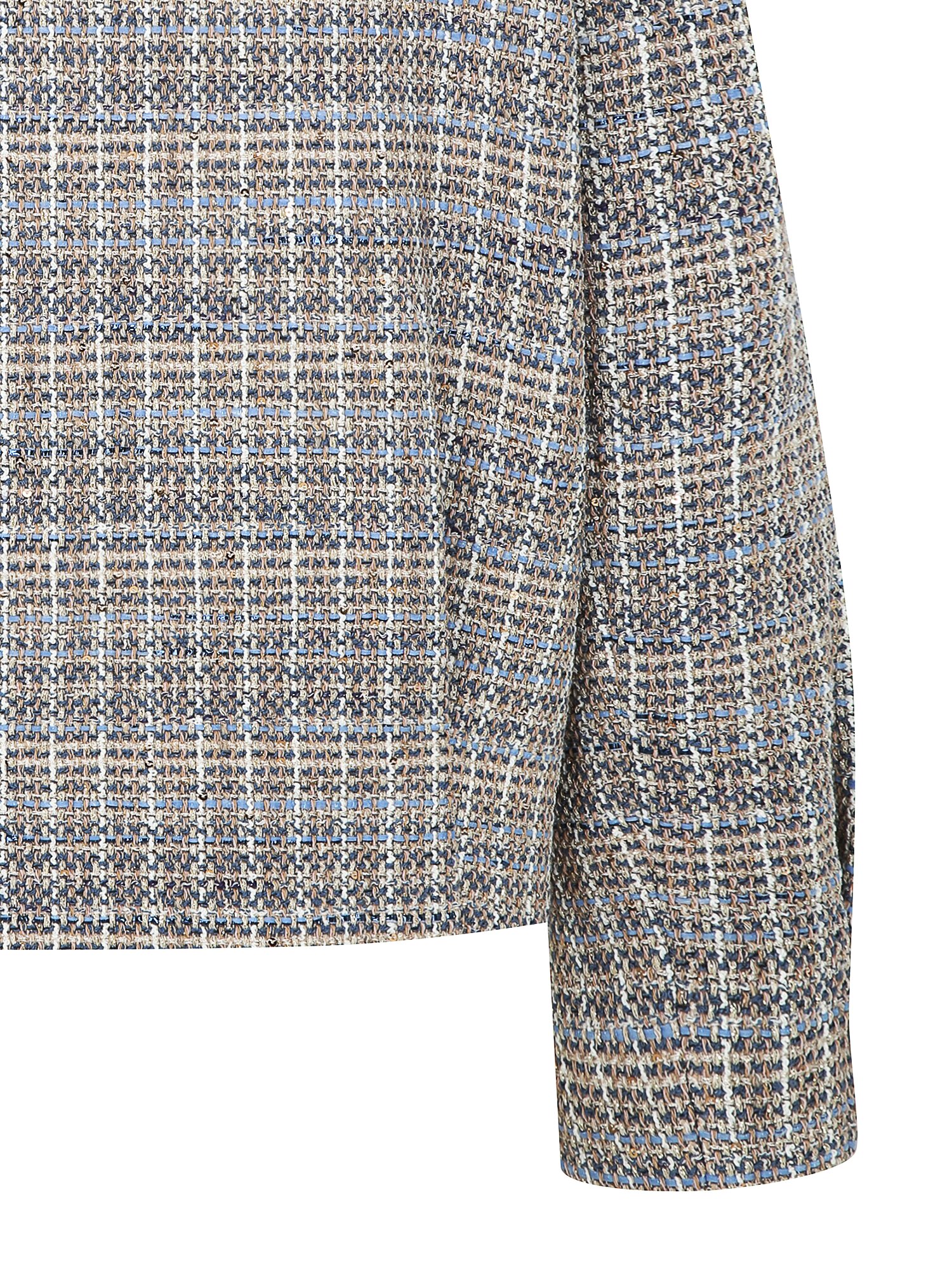 루즈핏 글리터 트위드 재킷 (CHECK NAVY)