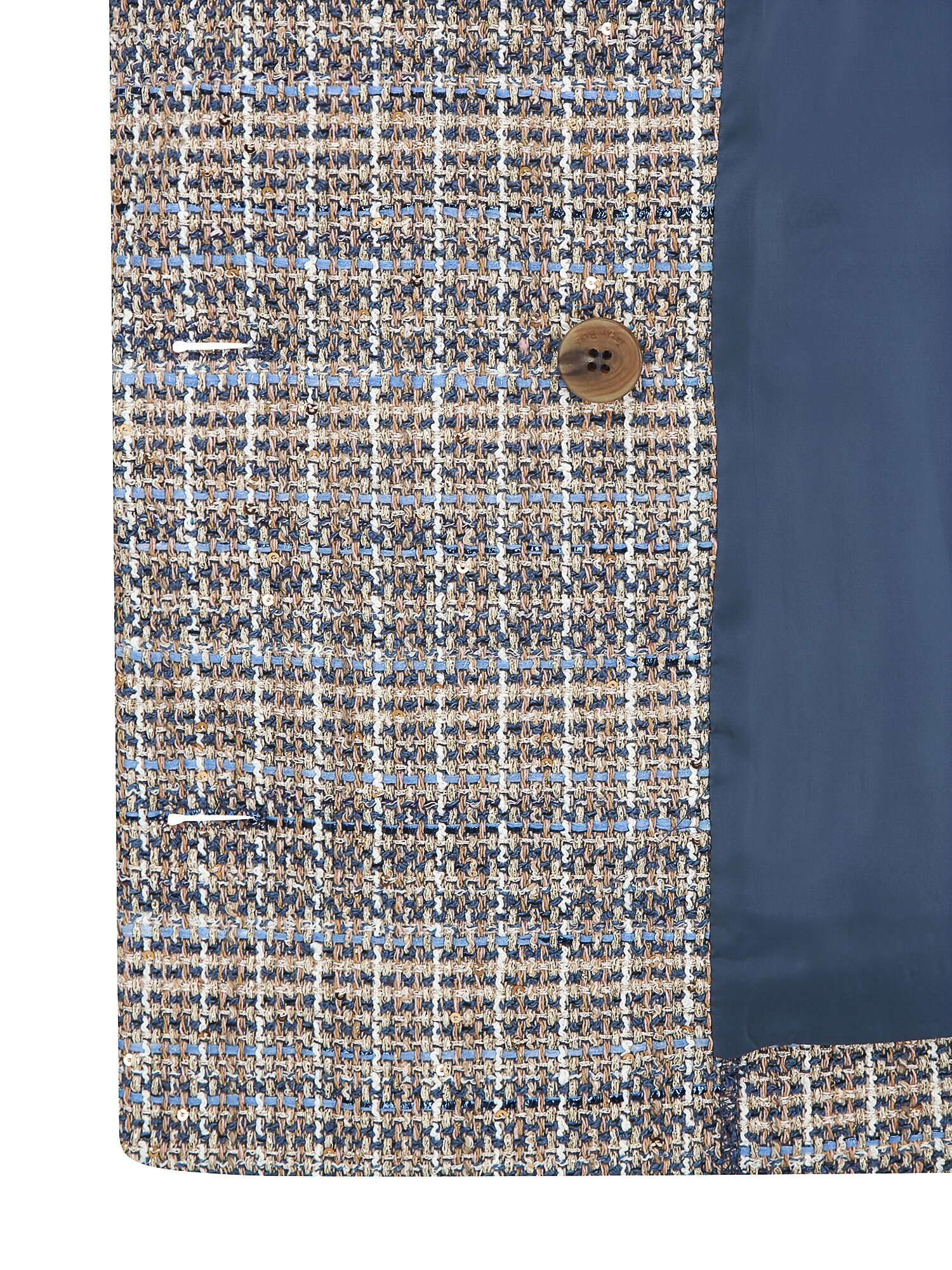 루즈핏 글리터 트위드 재킷 (CHECK NAVY)