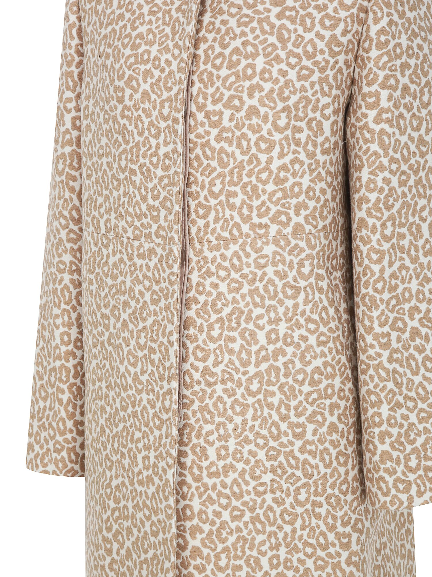 울 레오파드 라운드넥 롱 재킷 (PRINT BEIGE)