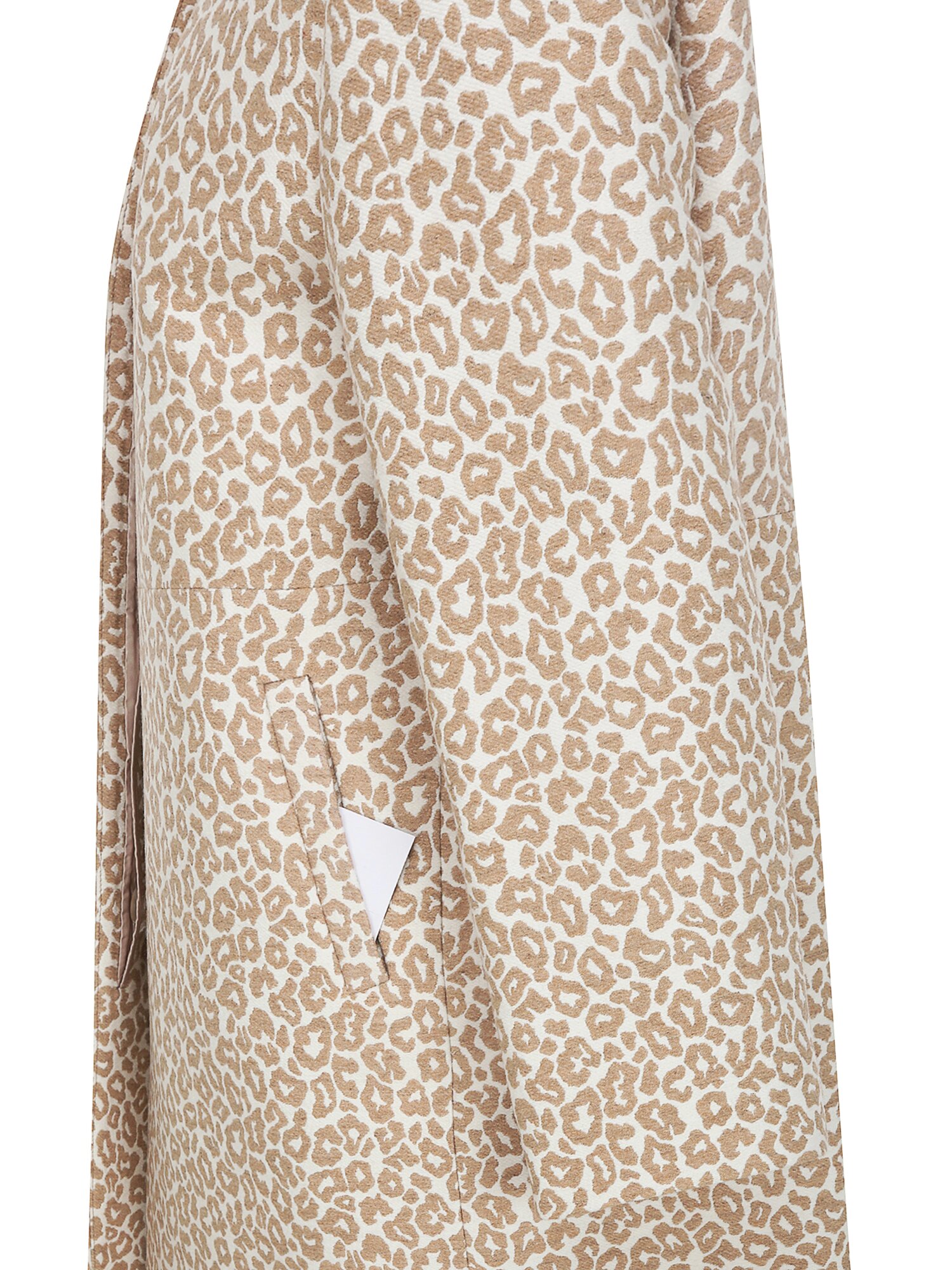 울 레오파드 라운드넥 롱 재킷 (PRINT BEIGE)