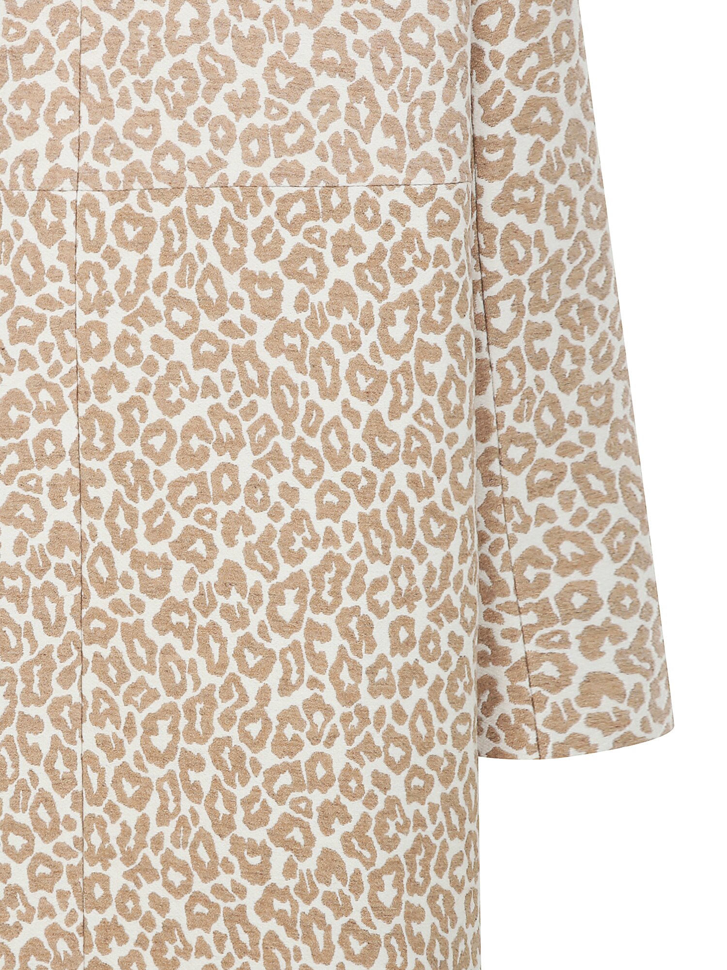 울 레오파드 라운드넥 롱 재킷 (PRINT BEIGE)