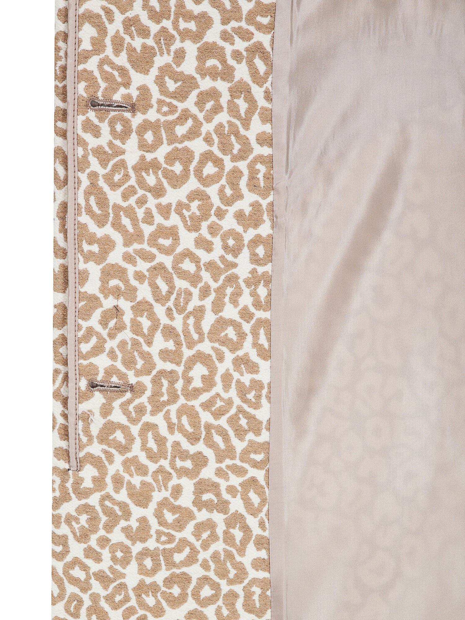 울 레오파드 라운드넥 롱 재킷 (PRINT BEIGE)