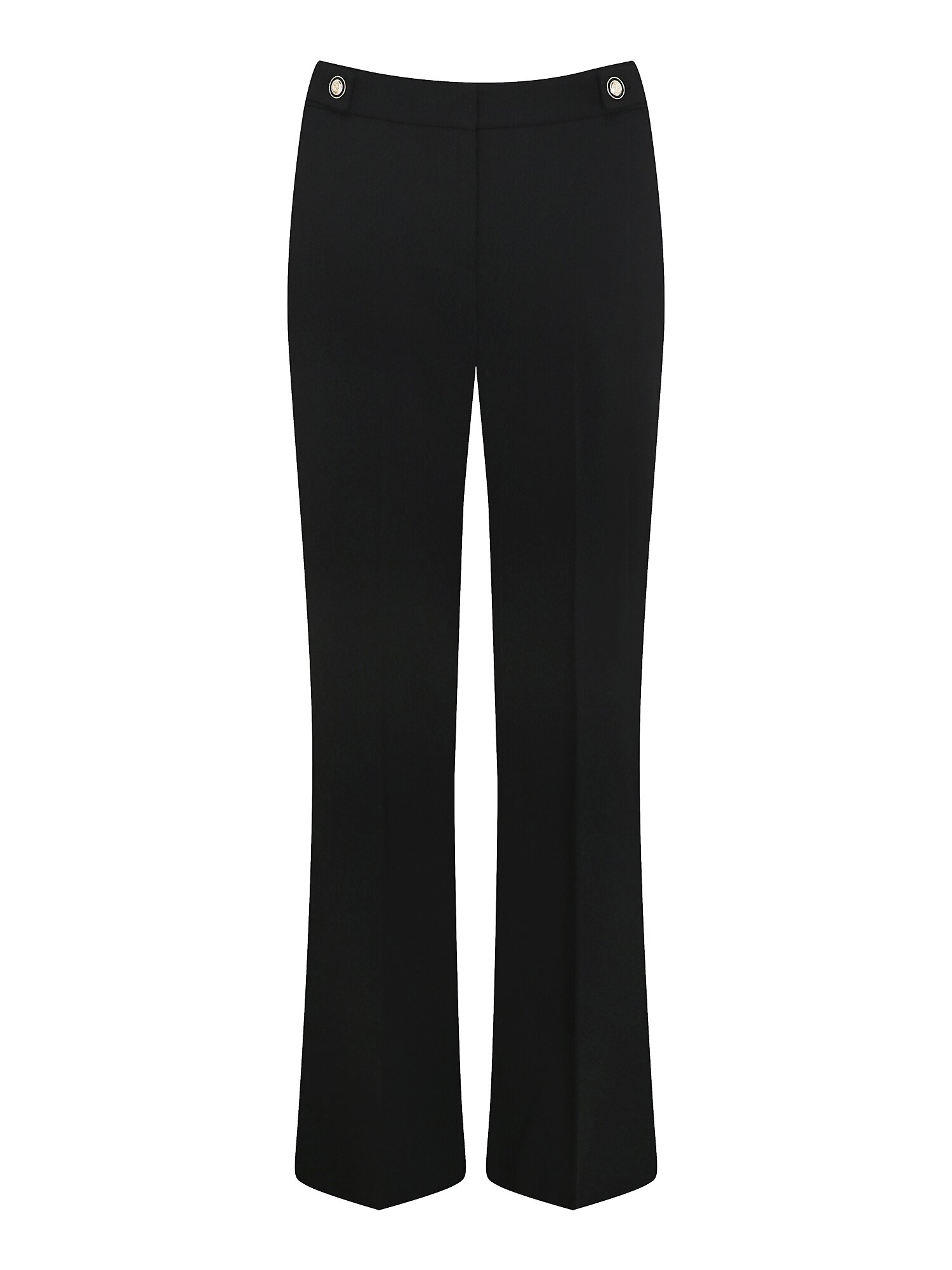 버튼 장식 슬림 부츠컷 팬츠 (BLACK)