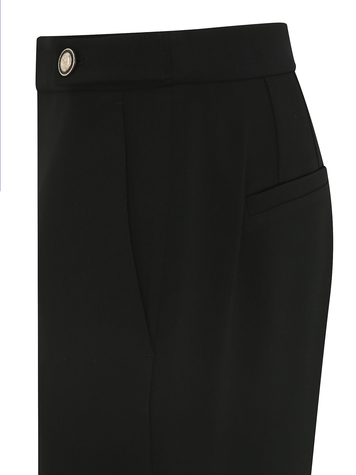 버튼 장식 슬림 부츠컷 팬츠 (BLACK)