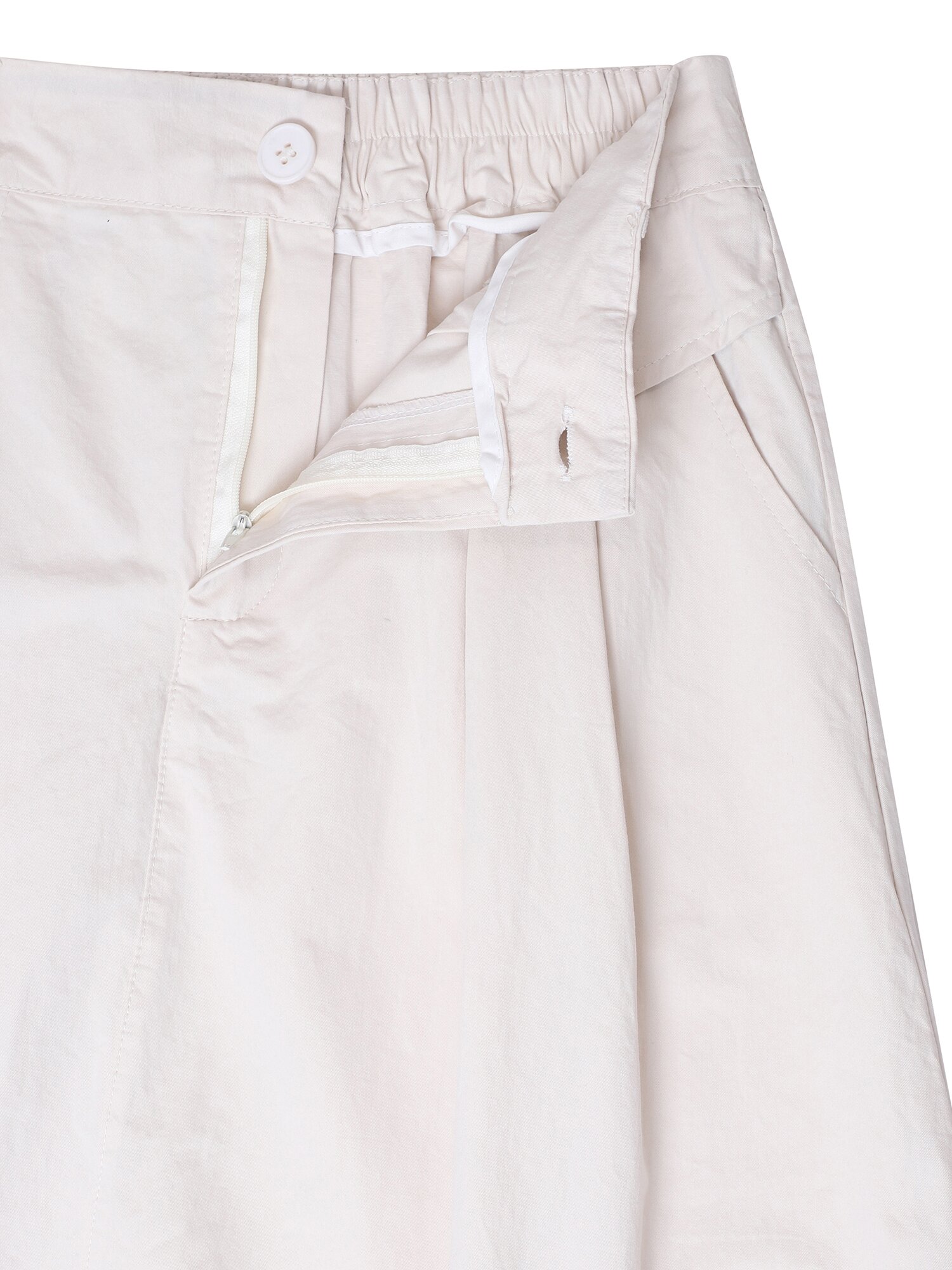 밴딩 A라인 투 턱 스커트 (IVORY)