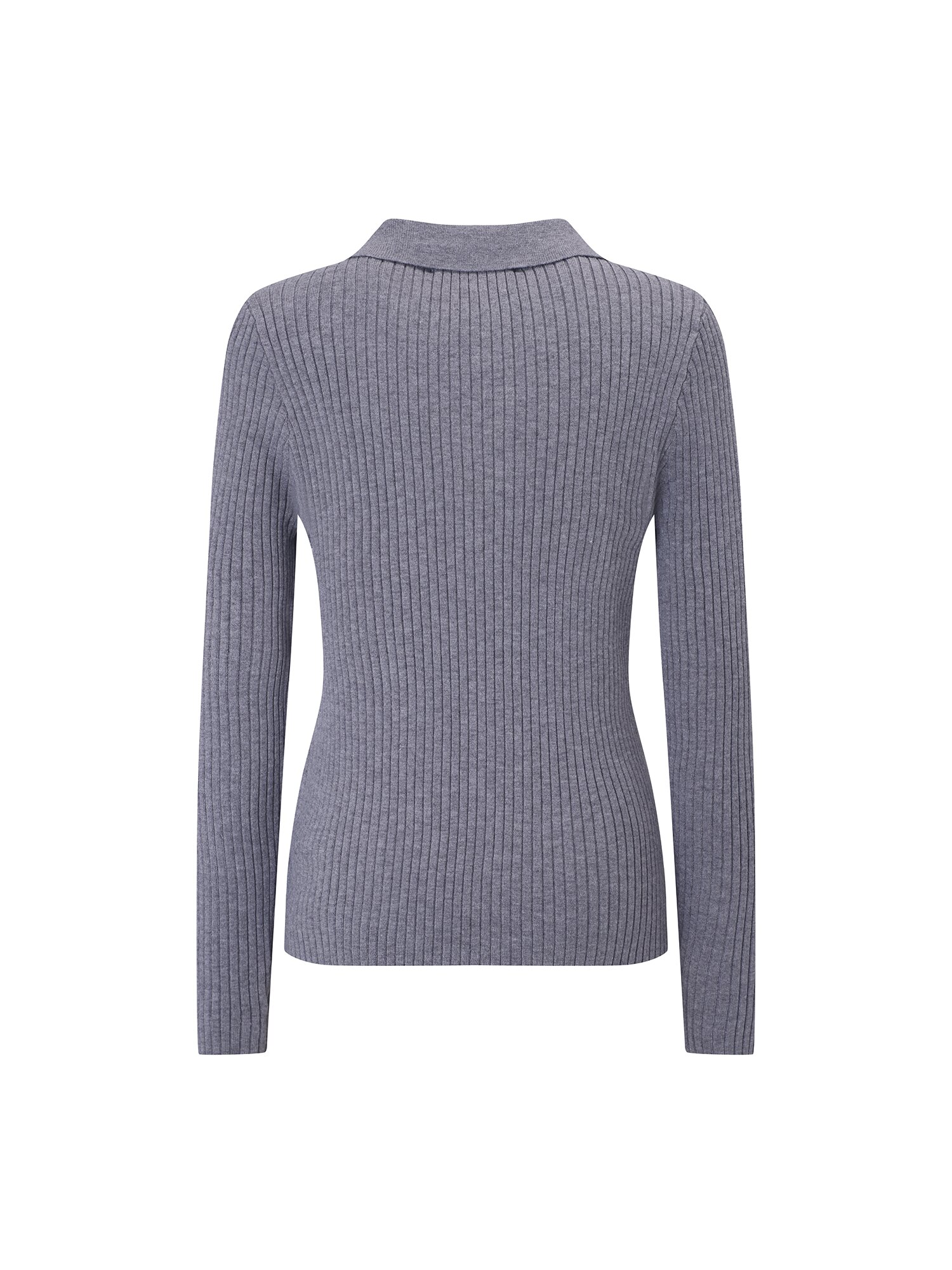 골지 오픈 칼라 니트 가디건 (GREY)