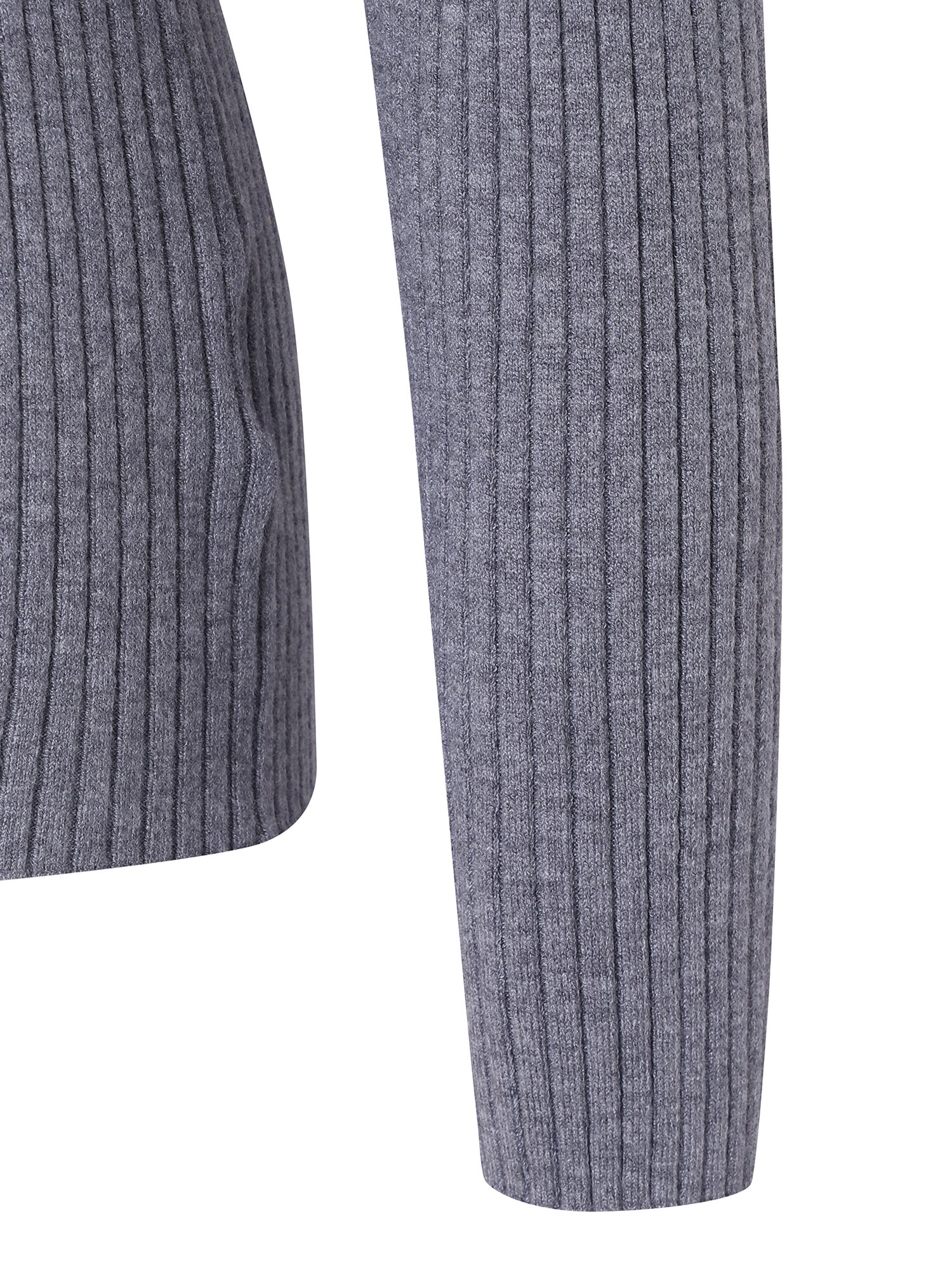 골지 오픈 칼라 니트 가디건 (GREY)