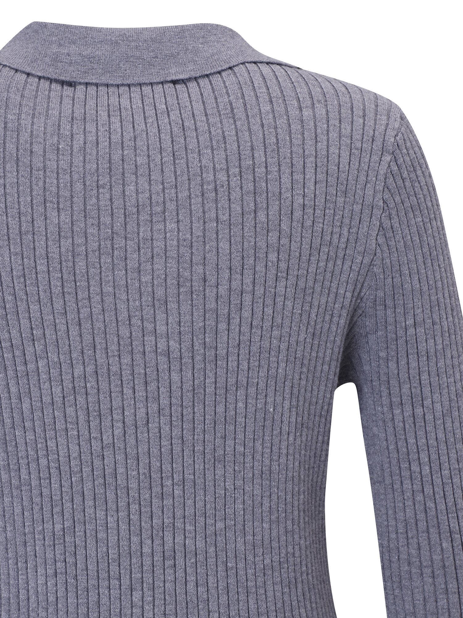 골지 오픈 칼라 니트 가디건 (GREY)