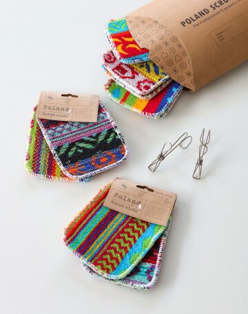 폴란드  스크럽 수세미 10p 기프트박스 패키지 (집게2개 사은품)