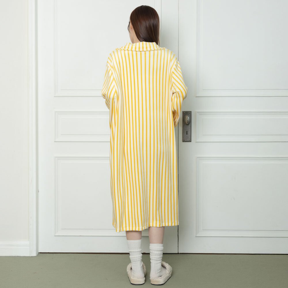 삐로 카라 원피스 겨울 울트라밍크 긴소매 잠옷 홈웨어 파자마 5colors