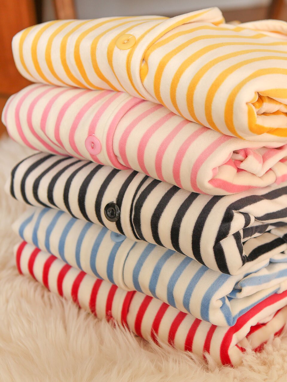 삐로 카라 원피스 겨울 울트라밍크 긴소매 잠옷 홈웨어 파자마 5colors