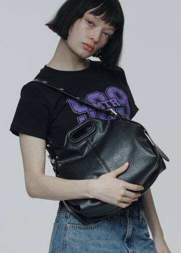 Top-handle Hobo Bag (Black)