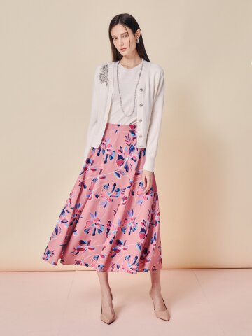 블룸 아트 플레어 스커트 