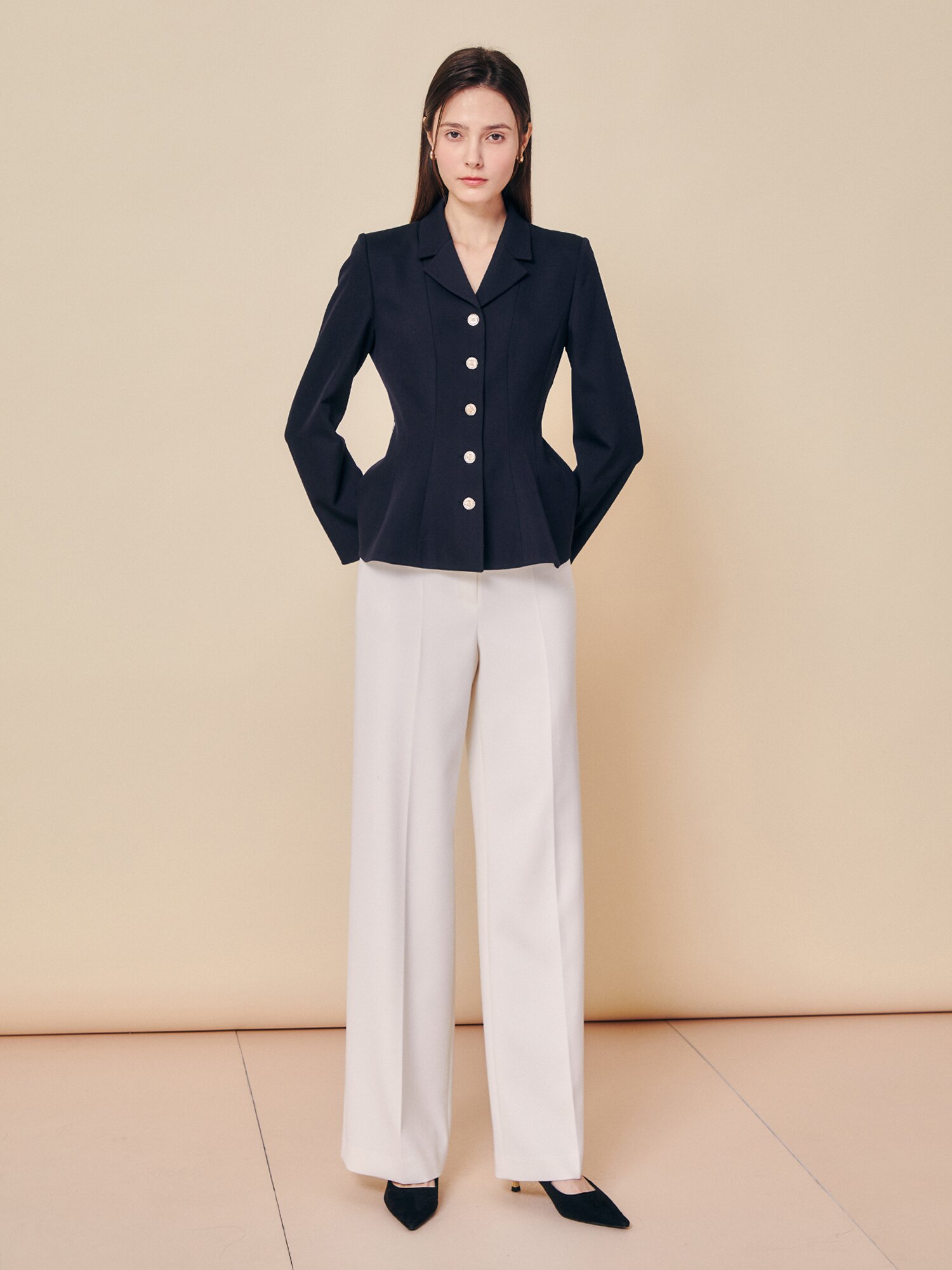 데일리 롱 레그 와이드 팬츠 (IVORY)