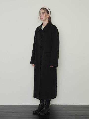 [리오더 5차] 30%캐시 싱글 스티치 코트 - 블랙