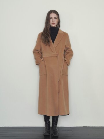 [리오더 3차] 캐시미어 벨티드 코트 - 카멜