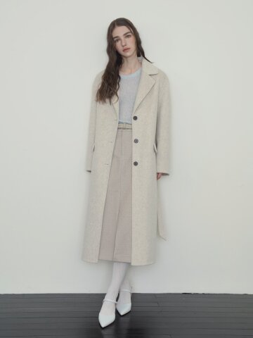 [리오더 3차] 클래식 싱글 롱 코트 - 오트밀
